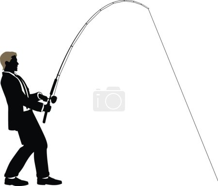 Ilustración de Fishing for business, graphic vector illustration - Imagen libre de derechos