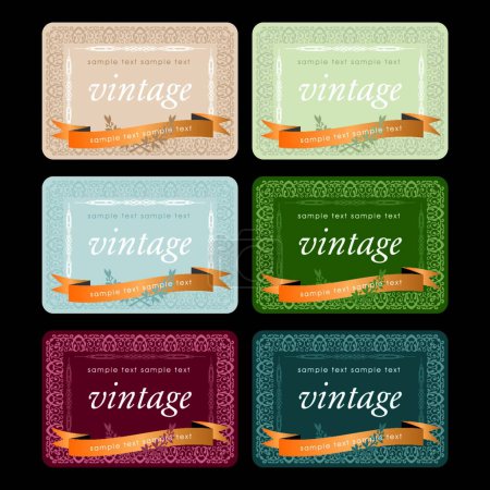 Ilustración de Set de etiquetas de vino vintage - Imagen libre de derechos