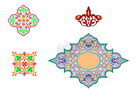 Téléchargez les illustrations : Ornements islamiques illustration vectorielle - en licence libre de droit