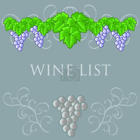 Illustration for Wine list cover design, graphic vector illustration - Royalty Free Image