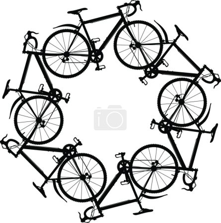 Ilustración de Cycling around, graphic vector illustration - Imagen libre de derechos