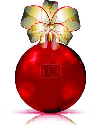 Téléchargez les illustrations : "Illustration vectorielle boule rouge de Noël" - en licence libre de droit