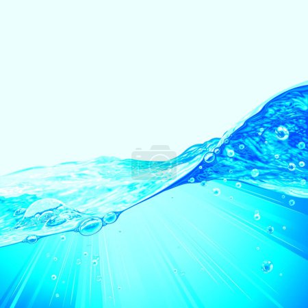 Téléchargez les illustrations : Onde d'eau avec illustration vectorielle de bulles - en licence libre de droit