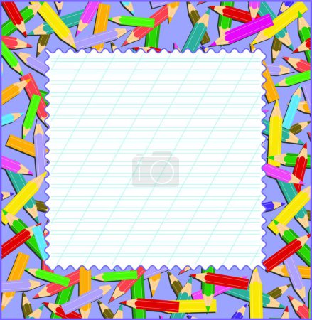 Illustration for Pencil border, graphic vector illustration - Royalty Free Image
