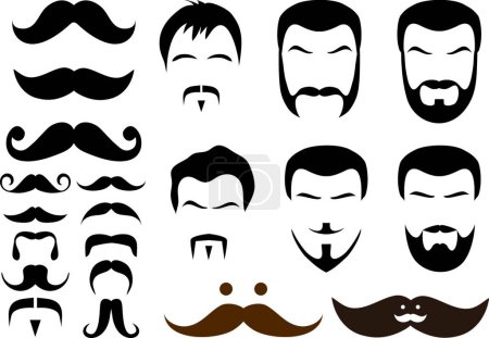 Illustration for Mustache and beard styles, graphic vector illustration - Royalty Free Image