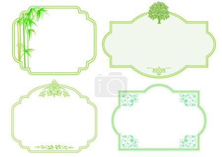 Téléchargez les illustrations : Illustration vectorielle des étiquettes florales - en licence libre de droit