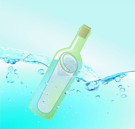 Illustration for Message in a bottles, graphic vector illustration - Royalty Free Image