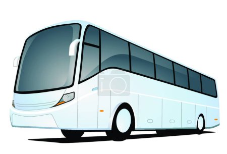 Illustration for White bus, graphic vector illustration - Royalty Free Image