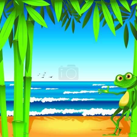 Illustration for Frog cartoon character, vector illustration - Royalty Free Image