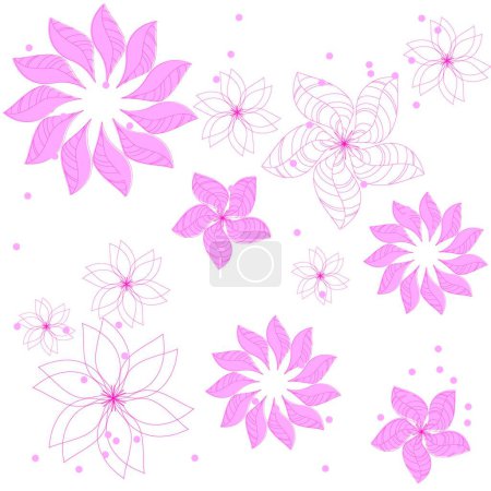 Illustration for Flowers pattern background vector illustration - Royalty Free Image