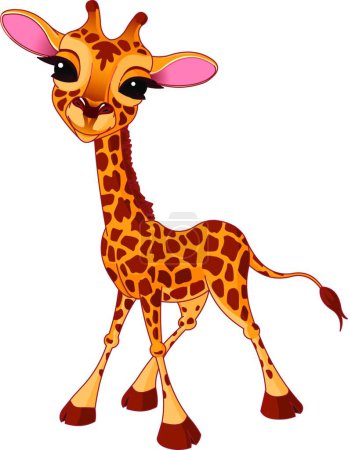 Téléchargez les illustrations : Girafe Veau illustration vectorielle moderne - en licence libre de droit