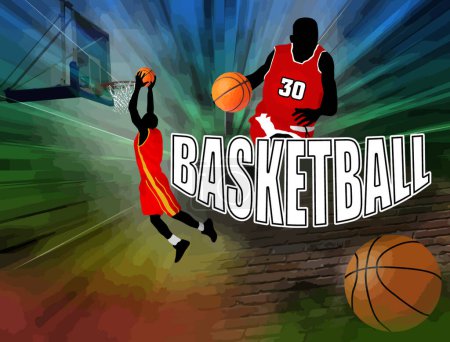 Téléchargez les illustrations : "Affiche de basket-ball "- illustration vectorielle - en licence libre de droit