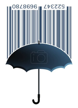 Ilustración de "Etiqueta de código de barras con paraguas
" - Imagen libre de derechos