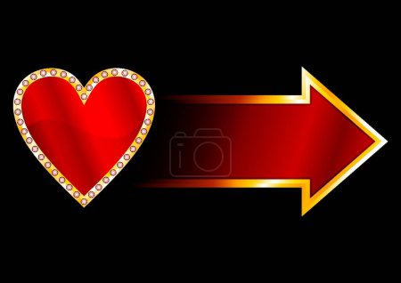 Illustration for Label with heart vector illustration - Royalty Free Image