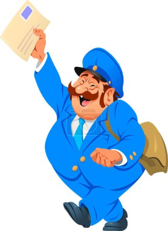 Illustration for Illustration of the Postman with letters - Royalty Free Image