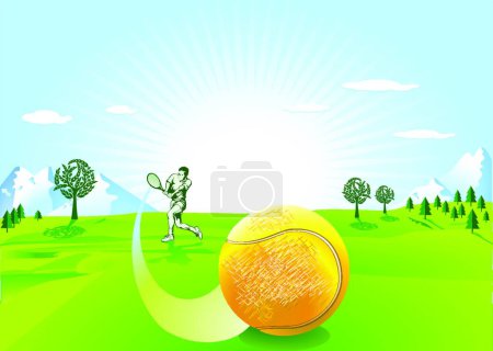 Illustration for Tennis player, graphic vector illustration - Royalty Free Image