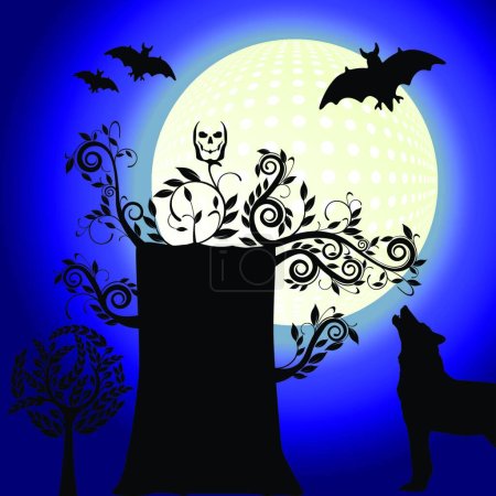 Illustration for Halloween, colorful vector illustration - Royalty Free Image