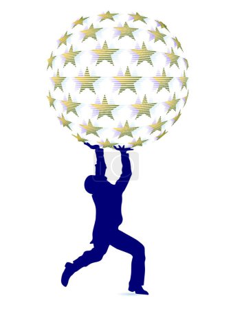 Illustration for To lift stars  vector illustration - Royalty Free Image