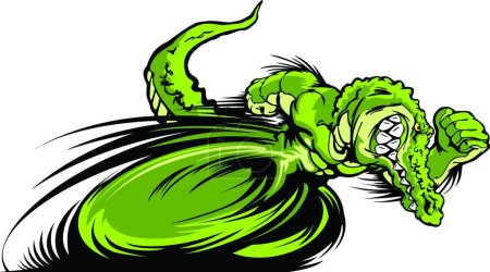 Illustration for Racing Gator or Croc Mascot Graphic Vector Image - Royalty Free Image