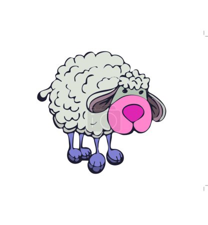 Illustration for Sheep, vector illustration simple design - Royalty Free Image