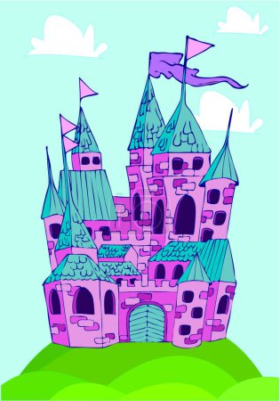 Téléchargez les illustrations : Icône du château, illustration simple web - en licence libre de droit