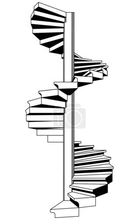 Illustration for Spiral staircase, vector illustration simple design - Royalty Free Image