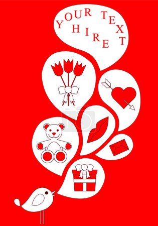 Ilustración de Día de San Valentín diseño de fondo, ilustración vectorial - Imagen libre de derechos