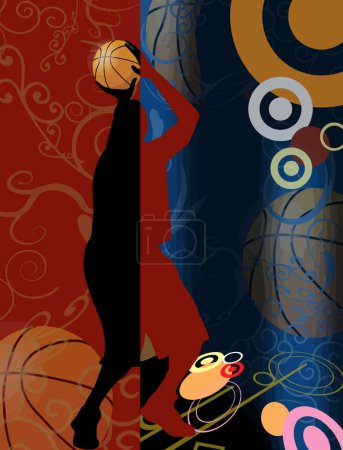 Téléchargez les illustrations : "joueur de basket "- illustration vectorielle - en licence libre de droit