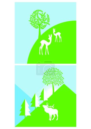 Illustration for Wild characters, graphic vector illustration - Royalty Free Image
