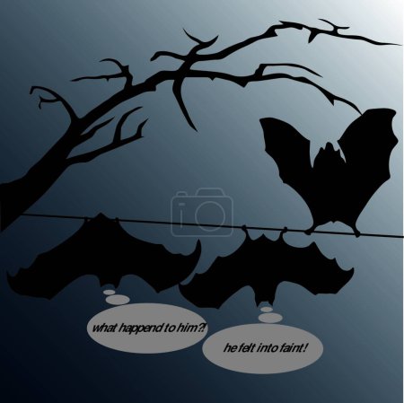 Illustration for Comic bats, colorful vector illustration - Royalty Free Image