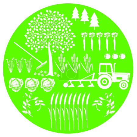 Téléchargez les illustrations : Agriculture et Naturel, illustration vectorielle graphique - en licence libre de droit