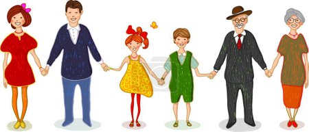 Illustration for Big family, graphic vector illustration - Royalty Free Image