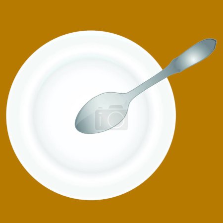 Illustration for Deep dish and spoon, graphic vector illustration - Royalty Free Image