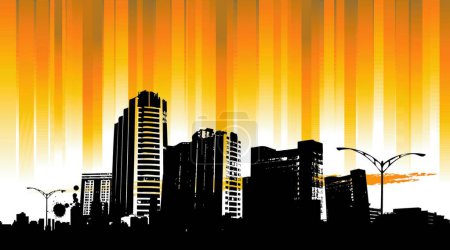 Illustration for Cityscapes silhouettes background, graphic vector illustration - Royalty Free Image