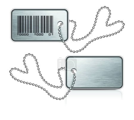 Illustration for Metallic tag and chain, graphic vector illustration - Royalty Free Image