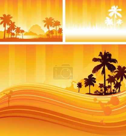 Illustration for Beautiful tropical background, vector illustration - Royalty Free Image