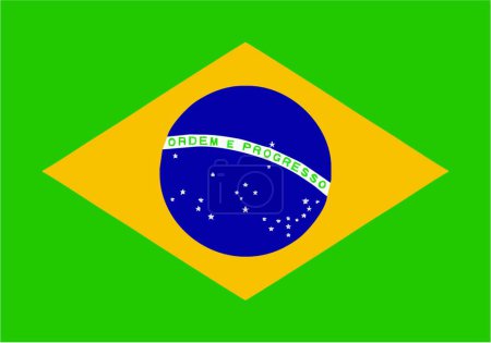 Illustration for Flag of Brasil icon for web, vector illustration - Royalty Free Image