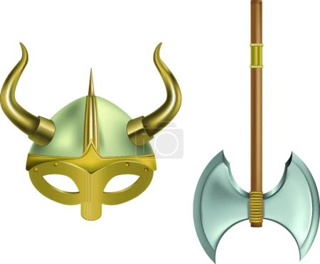 Illustration for Viking equipment, graphic vector illustration - Royalty Free Image