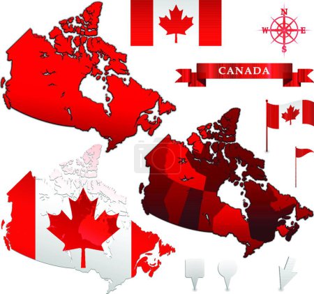 Illustration for Canada map, web simple illustration - Royalty Free Image