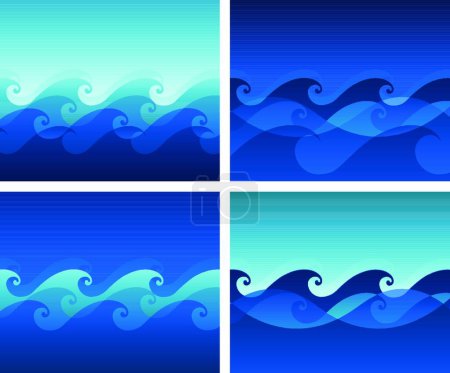 Illustration for Seamless wave pattern, graphic vector illustration - Royalty Free Image