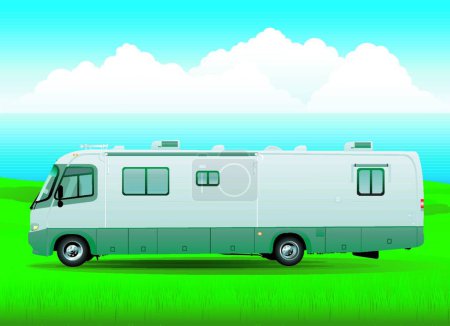 Illustration for Motorhome rv vehicule, graphic vector illustration - Royalty Free Image