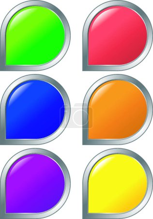 Téléchargez les illustrations : Jeu de boutons web colorés, illustration vectorielle graphique - en licence libre de droit