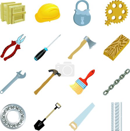 Illustration for Set of the simple industrial tools - Royalty Free Image