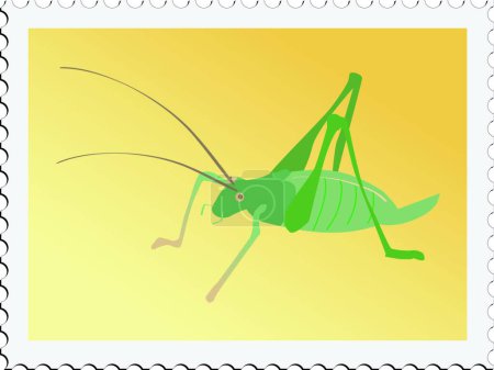 Illustration for "stamp with image of cricket" - Royalty Free Image