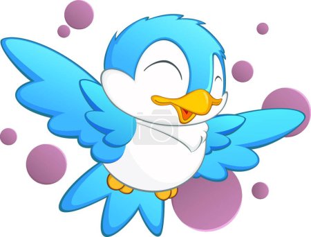 Illustration for Cute Cartoon Bird, colorful vector illustration - Royalty Free Image