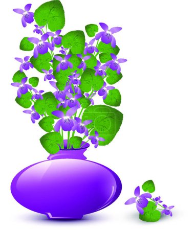 Téléchargez les illustrations : Bouquet de violette sauvage, fond vectoriel graphique - en licence libre de droit