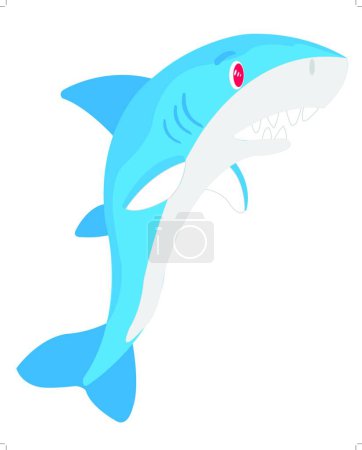 Illustration for Ravenous fish shark, vector illustration simple design - Royalty Free Image