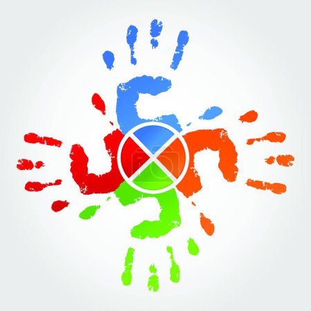 Photo for Hands prints, vector illustration simple design - Royalty Free Image