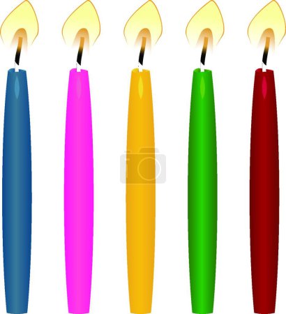 Illustration for Candle, colorful vector illustration - Royalty Free Image