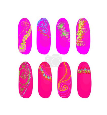 Illustration for Nails designs, graphic vector background - Royalty Free Image